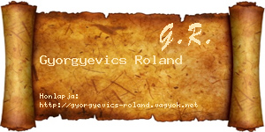 Gyorgyevics Roland névjegykártya
